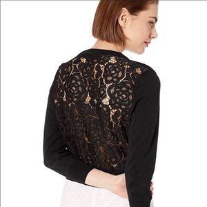Karl Lagerfeld Black Lace Back Cardigan